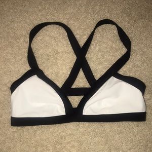 white and black bikini top